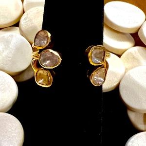 Polki Diamond ring size 7 14k gold over sterling silver